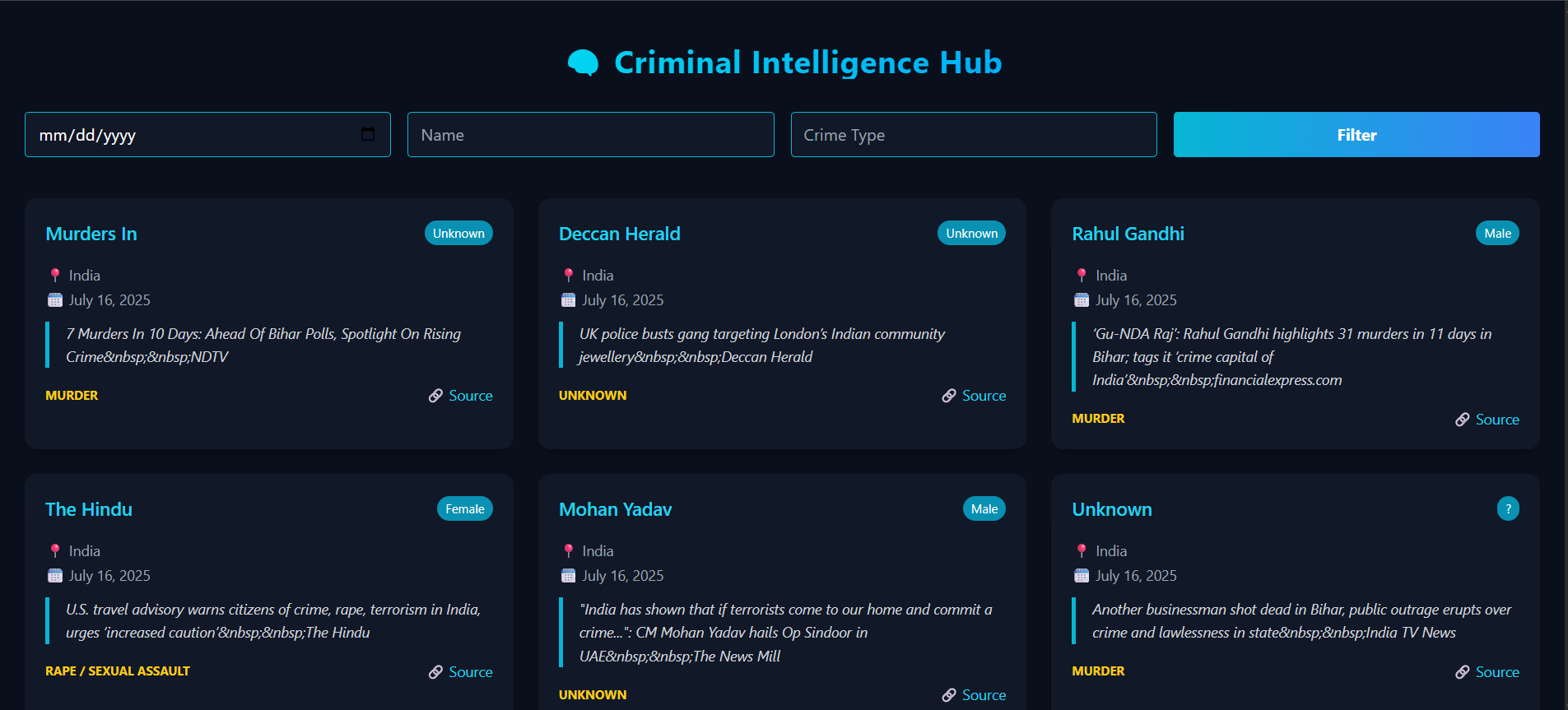 Criminal Intelligence Hub – Python Web App 2