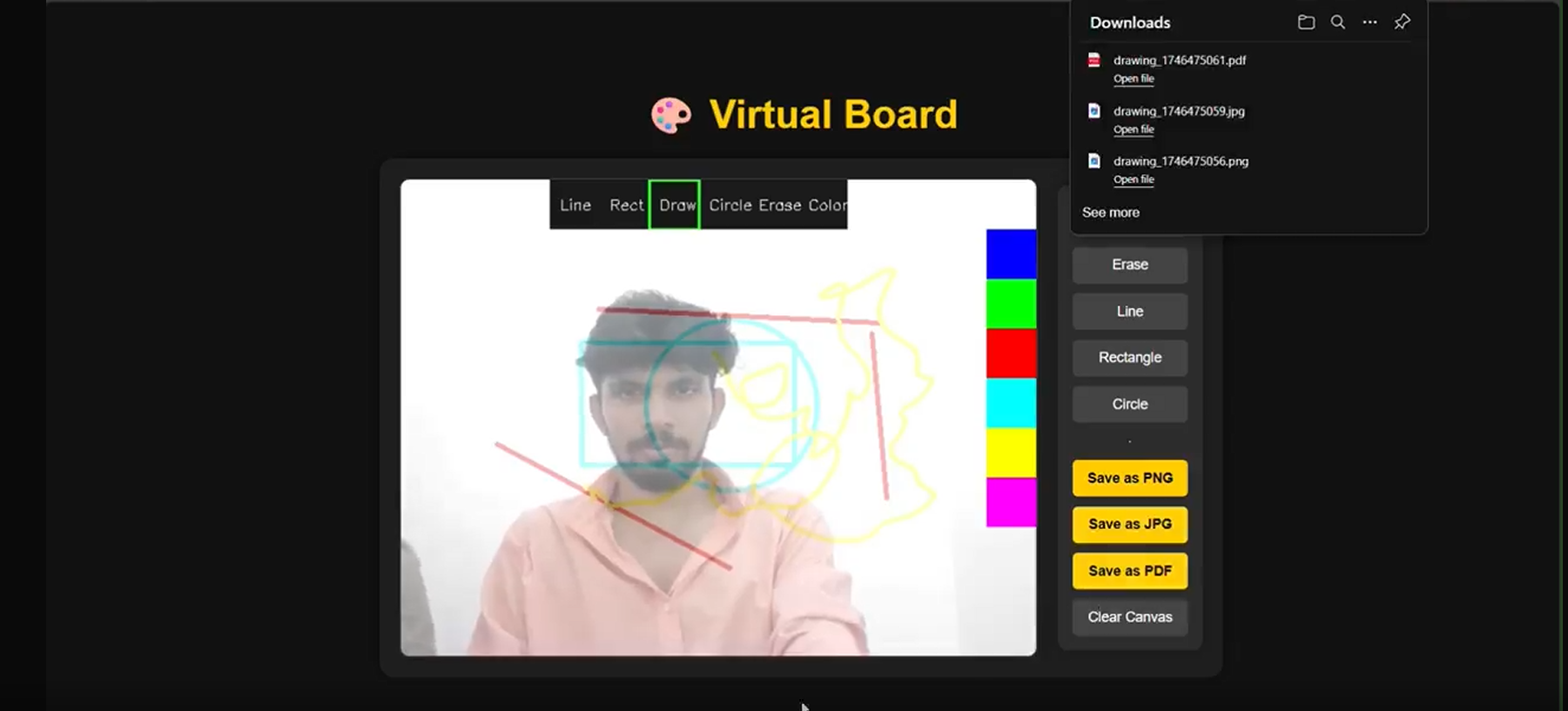 Virtual Board – OpenCV Drawing App